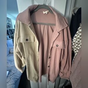 BiBi Pink and Tan Teddy Jacket